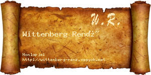 Wittenberg René névjegykártya